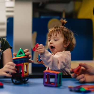 Toddler playing in soft play under 6s in Aberdeen Science Centre