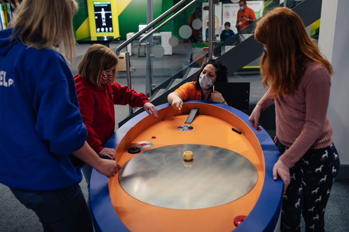 family playing at Aberdeen Science Centre space zone